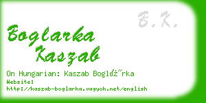 boglarka kaszab business card